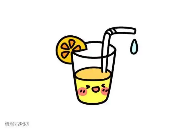 夏日解暑冰镇橙汁简笔画画法橙色的果汁简笔画可爱橙汁简笔画画法步骤