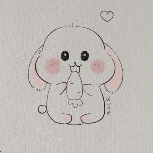 和我一起来画画吧,可爱超萌小兔子简笔画,带步骤哦#简笔画教程  #简笔