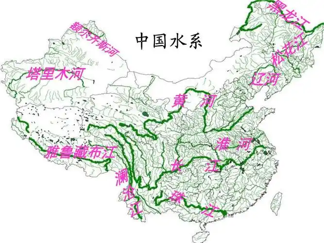 中国31省区市河流水系分布图