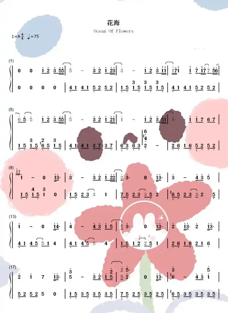 零基础学钢琴#钢琴简谱#花海#周杰伦 - 抖音