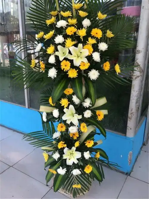 白事花圈祭奠用品追悼会鲜花白菊湖南鲜花速递(同城)