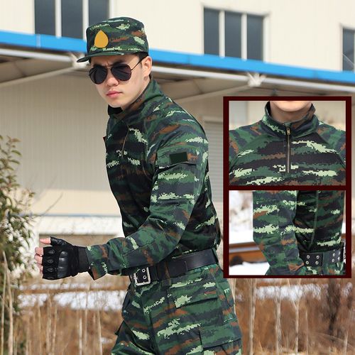 2018新式虎斑迷彩服套装男夏季特种兵作训户外蛙人战术野战青蛙服