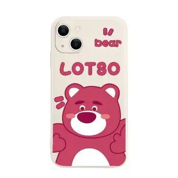 卡通小熊苹果12可爱13趣味iphone11趣味pro来图定制手机壳 z27草莓熊