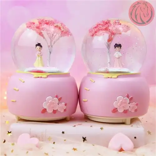 发光水晶球生日快乐音乐盒八音盒创意送女朋友生日礼物女00后公主