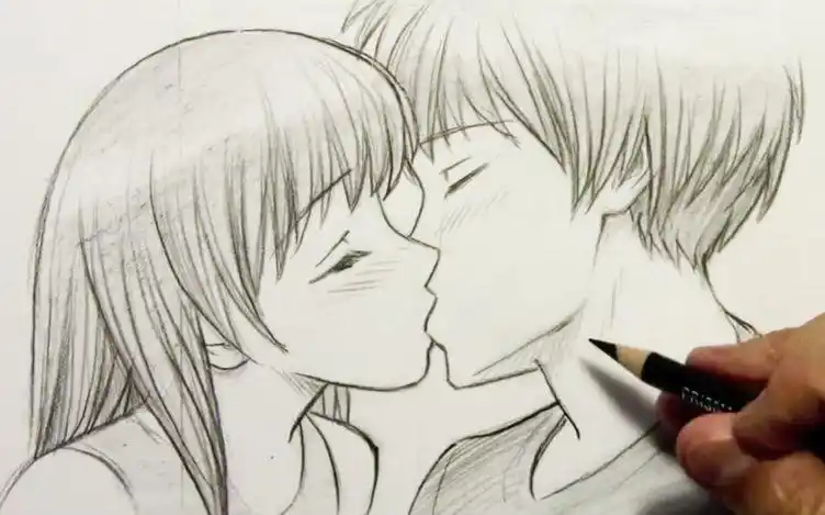 情侣接吻绘画我一个单身狗干嘛要点进来