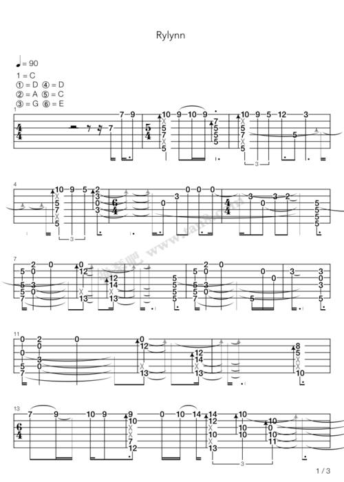 吉他谱 - rylynn