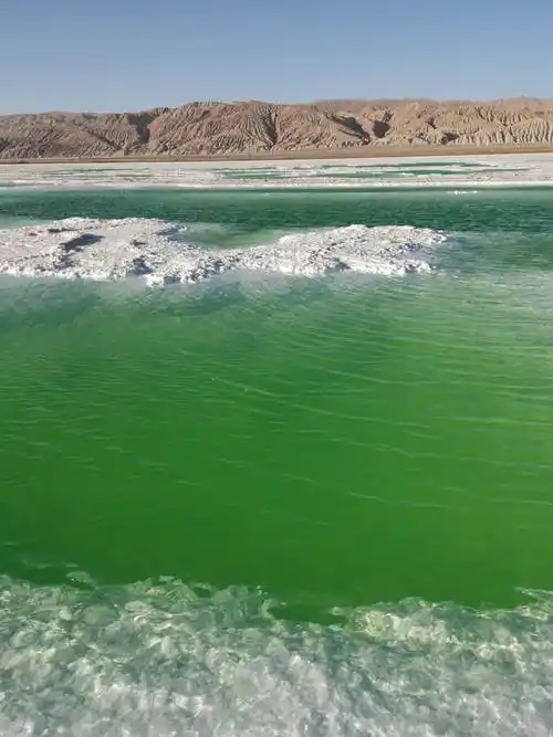 含铜量较高的湖水呈鲜绿色的