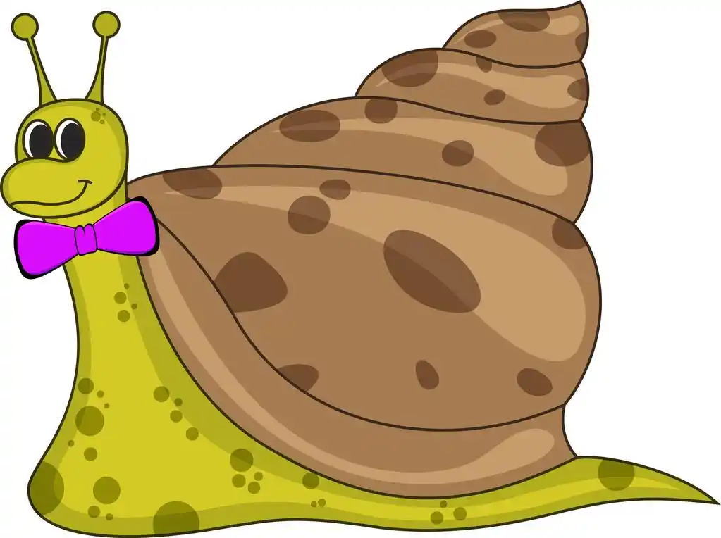 微笑卡通蜗牛,微笑的卡通蜗牛,矢量图.