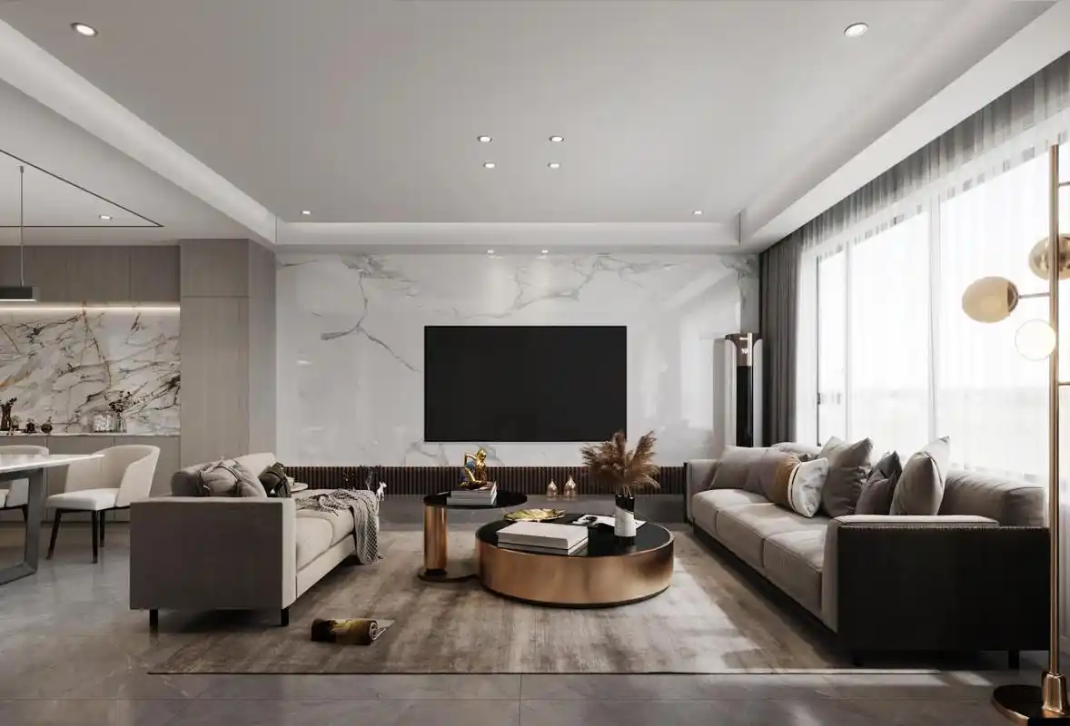 郑州京东家装-正弘悦云庄210平现代轻奢装修效果图