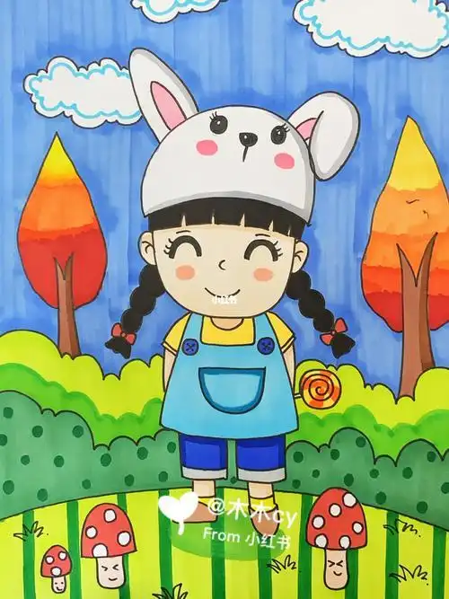 人物儿童画作品教科书级别儿童画,"考级"精美素材分享,每一张都让孩子