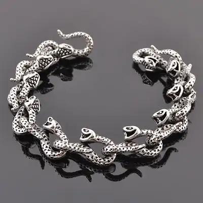 欧美 饰品男士手链钛钢摇滚街舞个性潮流霸气蛇手镯不锈钢手环生日