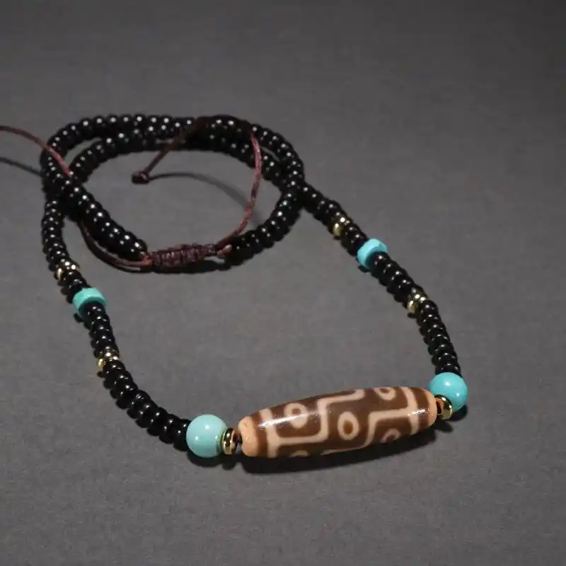 规格:珠径长4.2.藏传 九眼天珠挂件 - 抖音