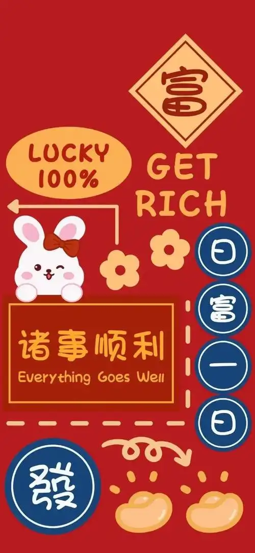 壁纸丨2023兔年可爱好运小兔子壁纸 - 萌娃手机壁纸高清 婴儿 - 实验