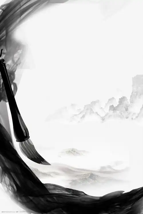 灰色 简约 古风 水墨 毛笔 墨迹 书法 海报背景