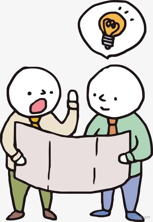 讨论问题的两个小人png素材透明免抠图片-动植人物