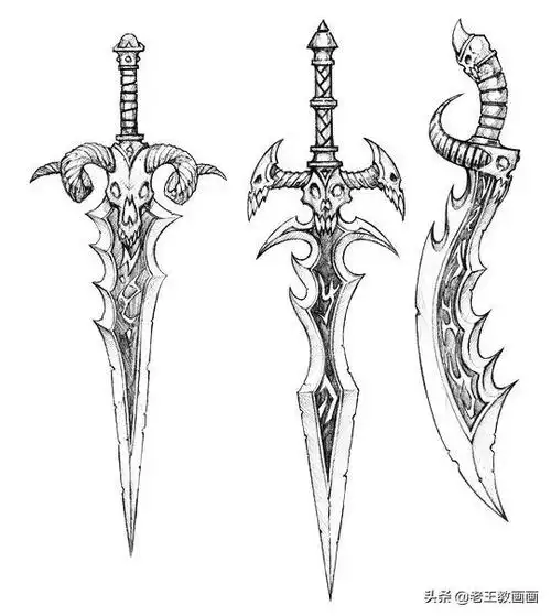 刀枪棍棒,斧钺钩叉,100种游戏武器的画法