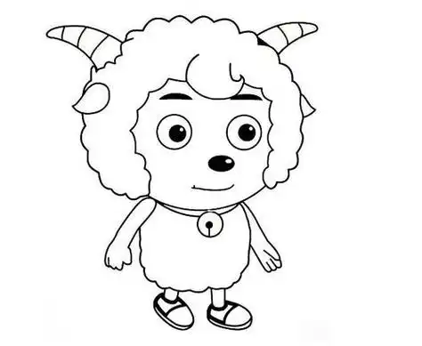 卡通人物喜洋洋的简笔画