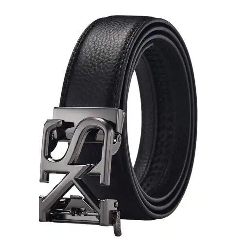 cleverkiss男士皮带名牌轻奢菲拉8字扣高档腰带百搭休闲头层牛皮