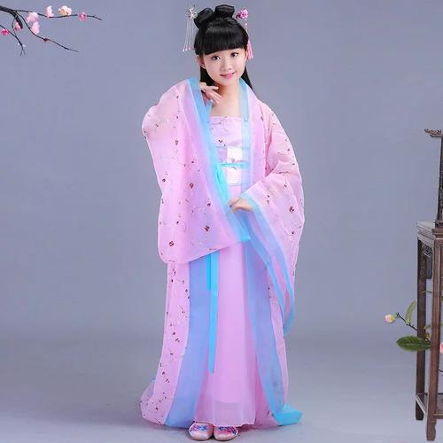 小孩古代仙女服装女童中国风女孩古筝演出汉服儿童公主表2019新品