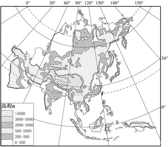 七大洲空白地形图(黑白),你学会了吗