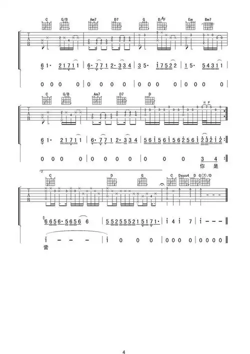 范玮琪 最重要的决定吉他谱 女声版