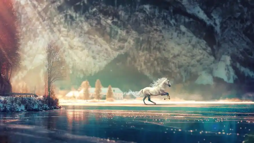 白马仙境梦幻唯美写真1280x720分辨率下载,白马仙境梦幻唯美写真,图片