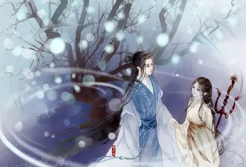 手绘古装情侣 插画师:鸦青染