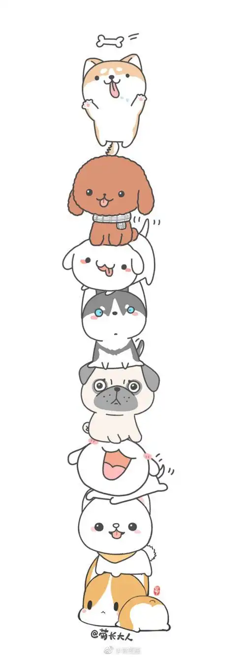 萌狗狗简笔画图片大全 超萌小宠物简笔画