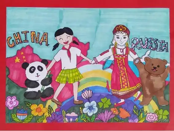 7幅画作在北京展出肇庆学生笔下的中俄友谊太有爱