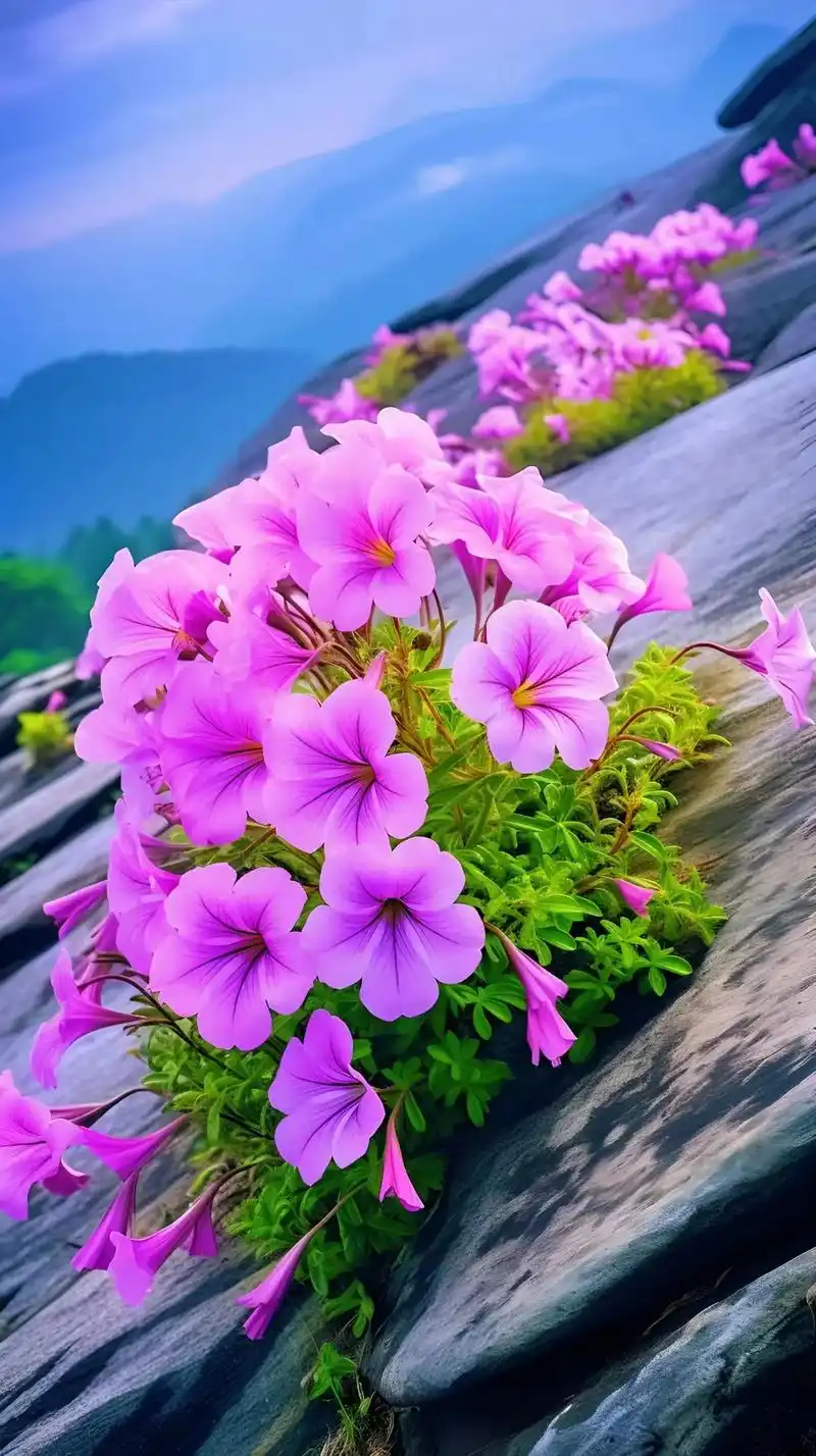 峭壁之上的花,分享给你!#好看的花一定要分享给你 #山野自然 - 抖音