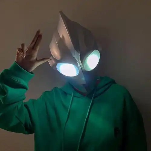 迪迦奥特曼头盔社交牛逼症头套网红同款沙雕搞笑傻雕面具面罩 25d头盔