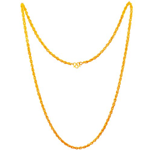 项链创缘黄金女细简约水波麻花沙金情侣锁骨项链