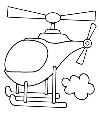 幼儿园涂色卡:直升飞机