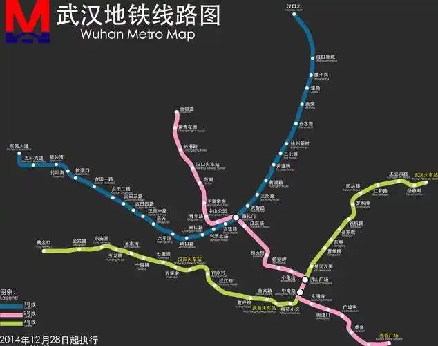 武汉地铁-火车站开通线路站点高清矢量图