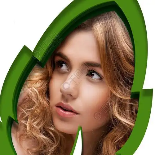 通过叶形状看的美丽女人的图片