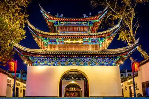 中国江苏南京夫子庙江南贡院明远楼夜景