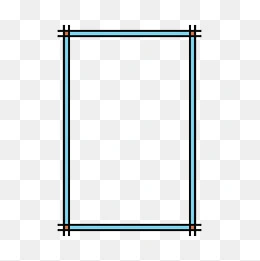 矢量卡通蓝色线条矩形边框