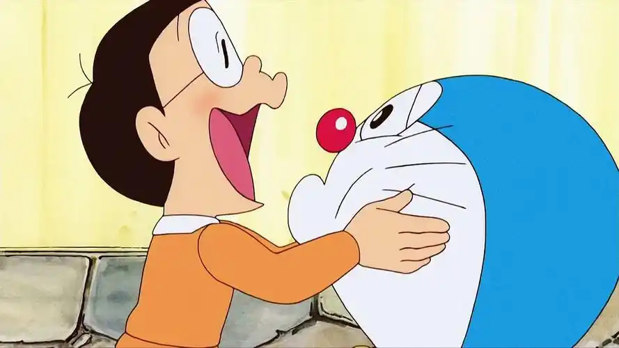 福利丨大雄 & 哆啦a梦 亲亲 动图,壁纸