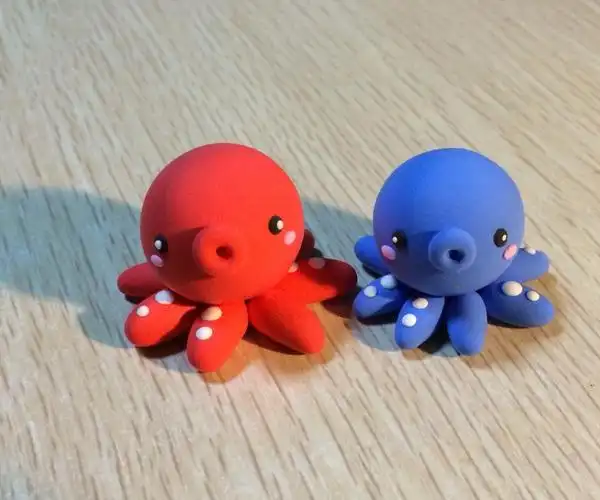 轻黏土手工作品小章鱼