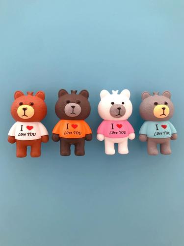 loveyou小熊冰箱贴磁贴个性创意卡通动漫动物浪漫情侣结婚磁力贴