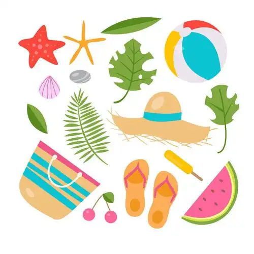 各种夏天物品元素矢量素材