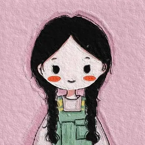 油画风女生微信头像