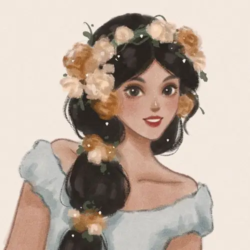 迪士尼公主手绘头像图源陈四节jessie