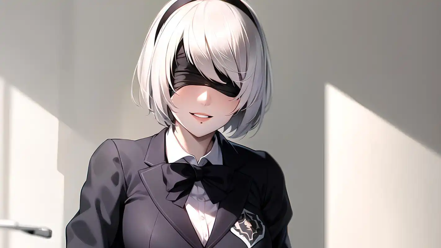 精选高清尼尔机械纪元2b小姐姐壁纸(jk版)|二次元手机游戏壁纸