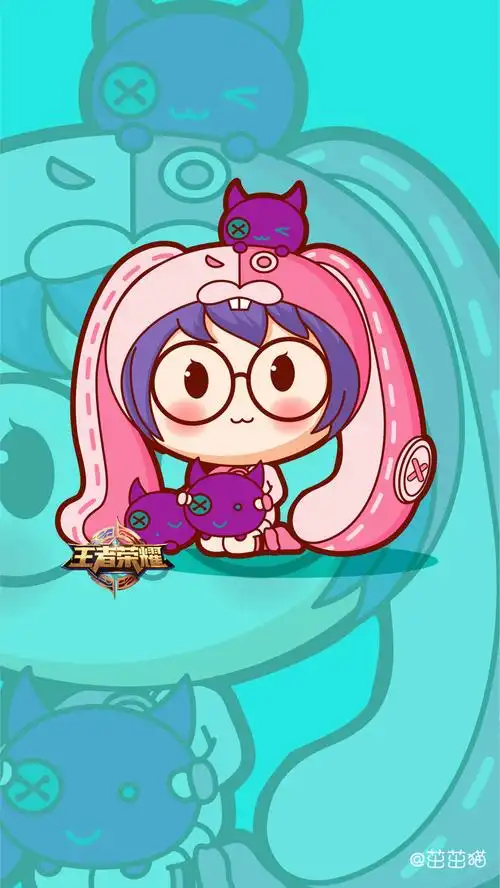 王者荣耀q版法师安琪拉同人卡通形象吉祥物设计茁茁猫设计