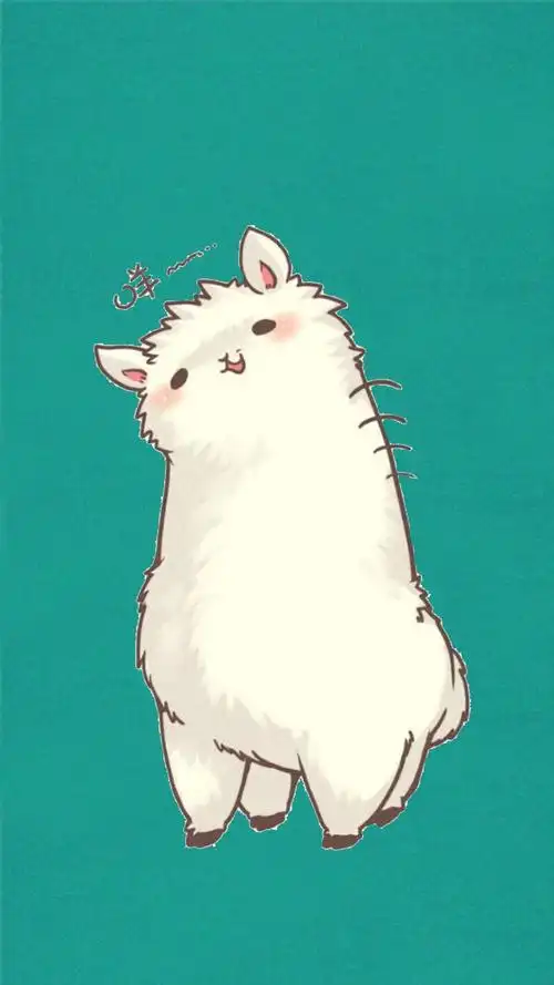 呆萌的卡通草泥马(羊驼)手机图片壁纸下载