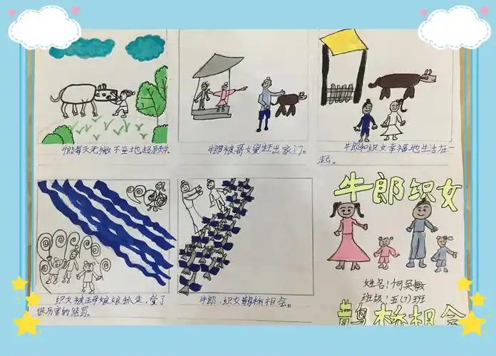 五(7)班《牛郎织女》连环画创作集锦