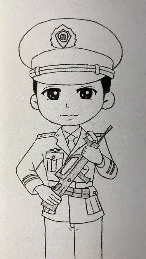 我爱你中国#国庆节画守卫祖国的兵哥哥