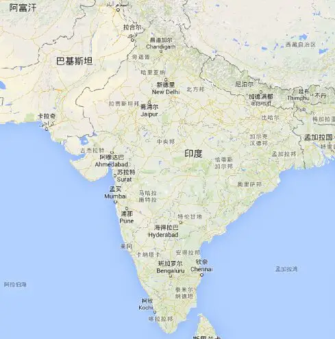 印度地图|印度首都地图|印度热门城市地图