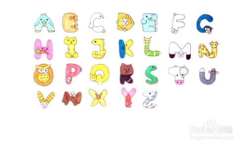 26个英文字母的卡通简笔画
